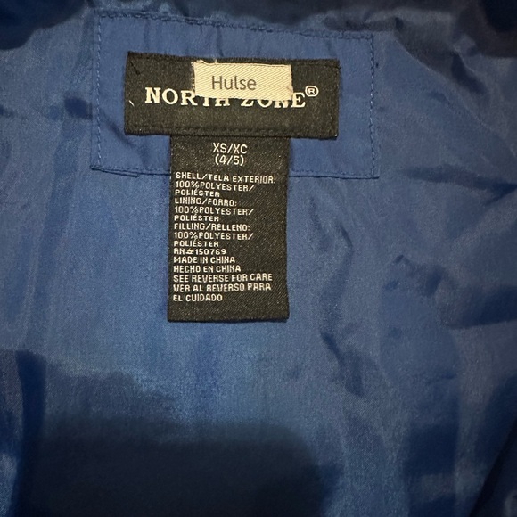 Kids north zone blue puffer jacket size XS - Picture 4 of 5
